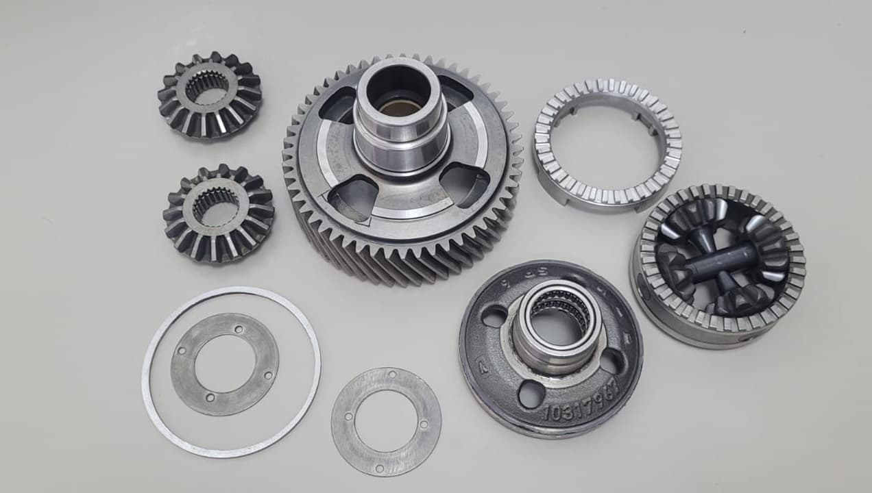 Imagem de componentes técnicos desenvolvidos para um câmbio elétrico para a Volvo